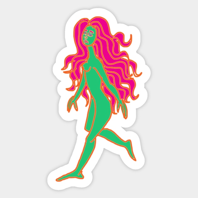 The Green Lady Sticker by charleyllama